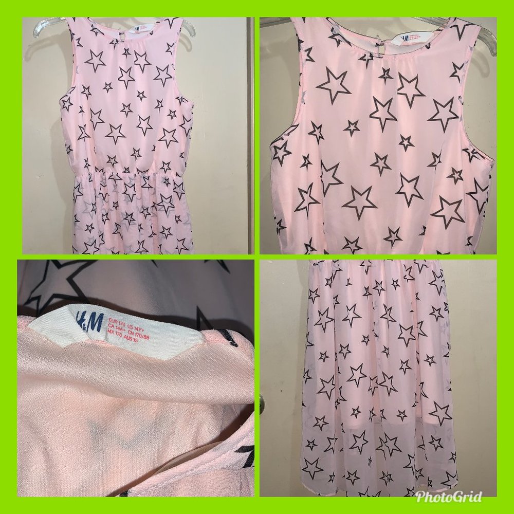 H&M Girls Sleeveless Dress SZ 14Y+ Pink